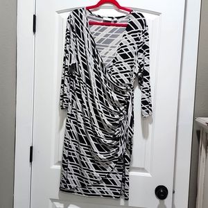 Faux wrap 3/4 sleeve dress XL
